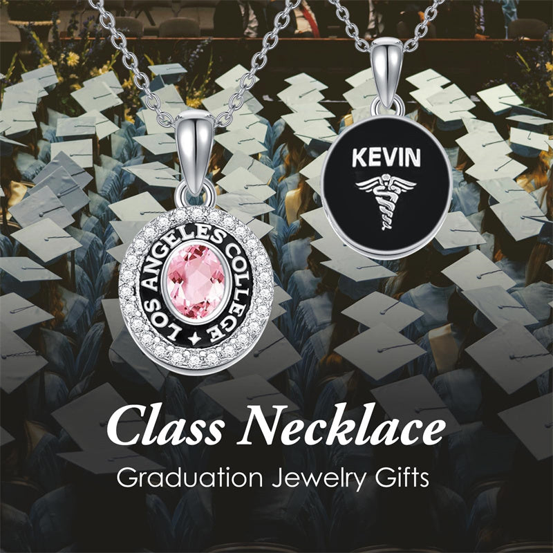 Sterling Silver Personalized Class Pendant Photo Lockets Necklace