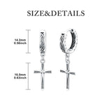 Sterling Silver Celtic Cross Hoop Dangle Earrings