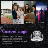 Sterling Silver Personalized  Birthstone Engraved Class Ring Graduation Jewelry