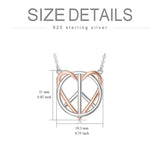 Sterling Silver Peace Sign Pendant Necklace