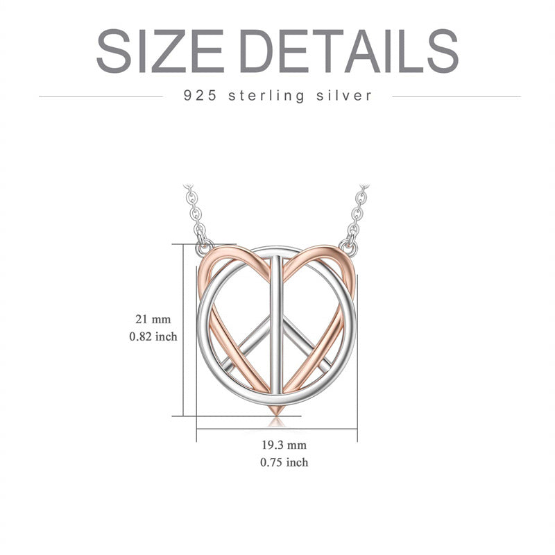 Sterling Silver Peace Sign Pendant Necklace