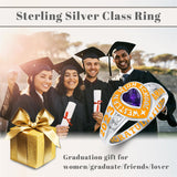 Sterling Silver Personalized Class Ring Graduation Ring for Women