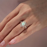 Sterling Silver 10K 14K 18K Gold  Pear Shaped Gemstone Engagement Rings Set