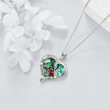 Sterling Silver Birthstone Caduceus & Stethoscope Pendant Necklace