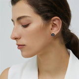 Sterling Silver Black Onyx Tree of Life Ankh Cross Skull Valknu Viking Stud Earrings