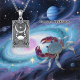 Sterling Silver Tarot Card 12 Zodiac Sign Pendant Necklace