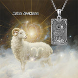 Sterling Silver Tarot Card 12 Zodiac Sign Pendant Necklace