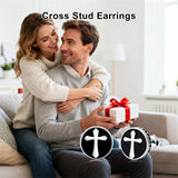 Sterling Silver Black Onyx Tree of Life Ankh Cross Skull Valknu Viking Stud Earrings