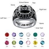 Sterling Silver Personalized  High School Colleg Class Ring