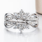 Sterling Silver 4.2 cttw Green Orange Red Moissanite Wedding Band Ring Set