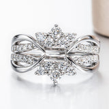 Sterling Silver 4.2 cttw Green Orange Red Moissanite Wedding Band Ring Set