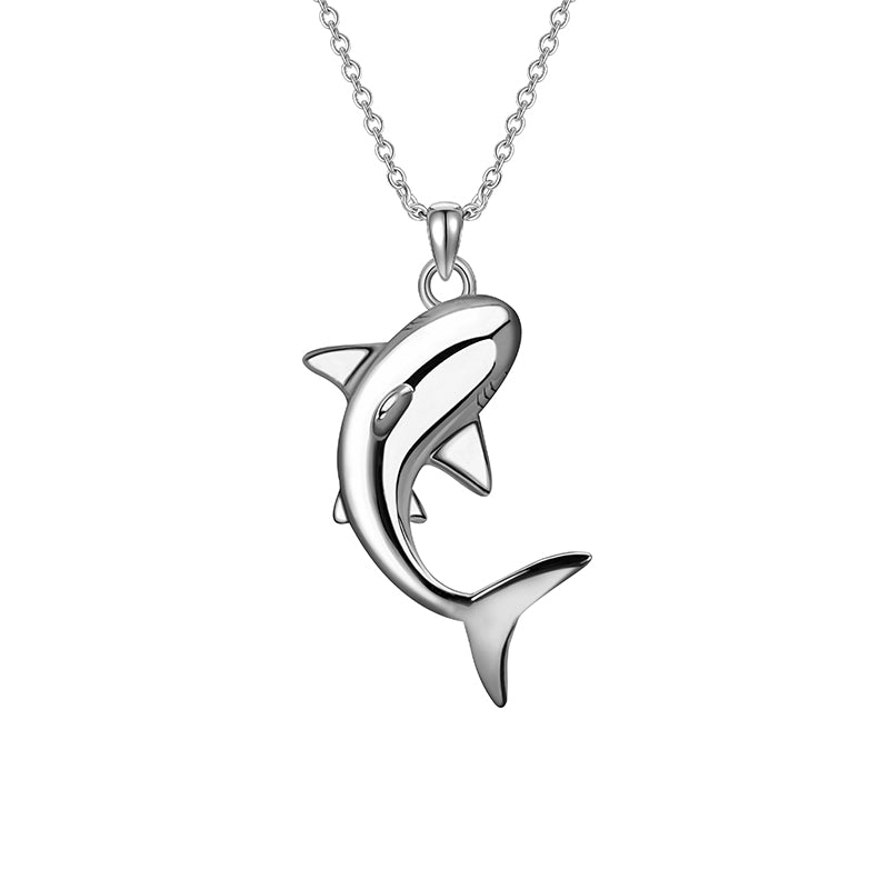 14K Gold 18K Gold Shark Pendant Necklace
