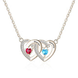 10K Gold 14K Gold 18K Gold Heart Cubic Zirconia Personalized Birthstone Name Pendant Necklace