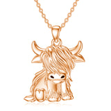 Sterling Silver Highland Cow Necklace