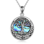 Tree of Life NecklaceAbalone Shell Celtic Knot Pendant Necklace