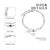 Sterling Silver Evil Eye Multi-layered Anklet