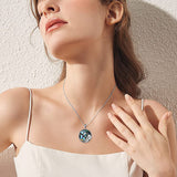 Sterling Silver Abalone Shell Mountain Hiking Pendant Necklace