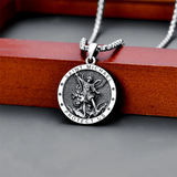 Sterling Silver St Michael St Christopher Pendant Necklace for Men