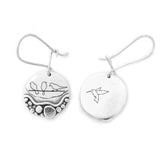 Sterling Silver Trail Mini Forest Pebble Wildflower Dangle Earrings