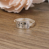 Sterling Silver Wildflower Nature Ring