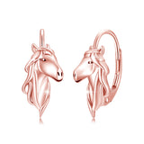 Sterling Silver Horse Leverback Earrings