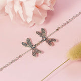 Sterling Silver Dragonfly Single Layer Anklet