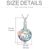 Sterling Silver Crystal Hummingbird Urn Necklace for Ashes