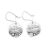 Sterling Silver Trail Mini Forest Pebble Wildflower Dangle Earrings