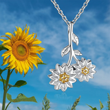 Sunflower Urn Pendant Necklace 925 Sterling Silver  for Ashes Necklace Memory Necklace Gift