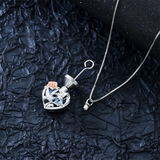 Hummingbird Urn Necklace for Ashes Sterling Silver with Crystal Cremation Jewelry w/Funnel Filler Keepsake Memory Jewelry for Women Girls