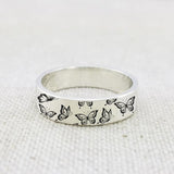 Sterling Silver Butterfly Animal Ring Engraved with Do What Makes Your Soul Shine
