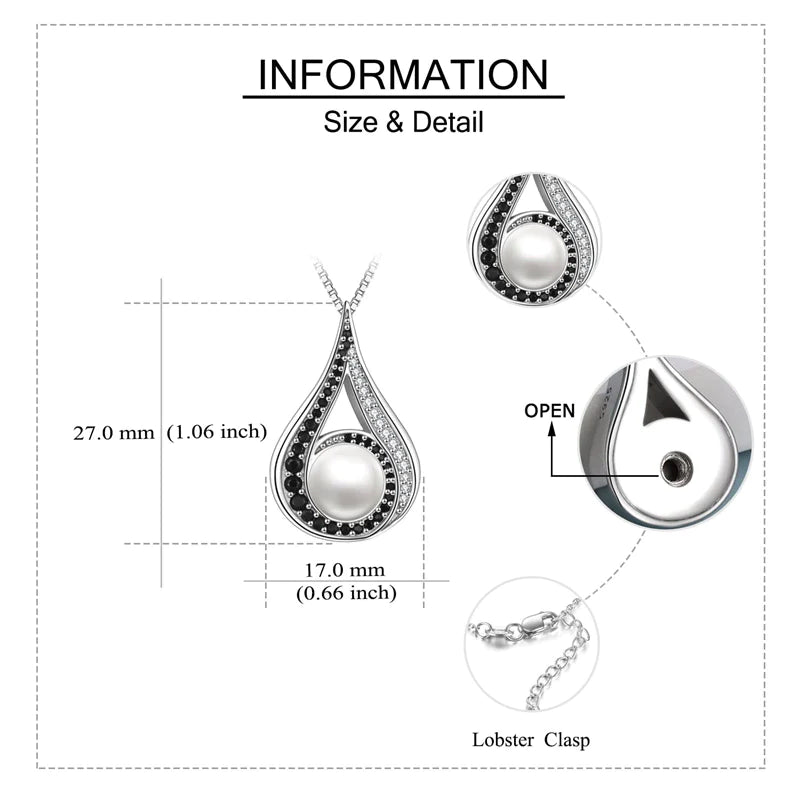 Sterling Silver Pearl Urn Necklace for Ashes