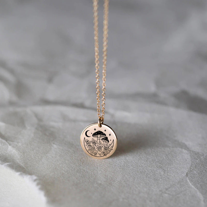 Sterling Silver Mushroom Pendant Necklace