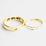 Sterling Silver Personalized Engraved Heart Promise Couple Rings