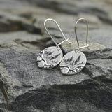 Sterling Silver Trail Mini Forest Pebble Wildflower Dangle Earrings
