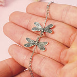 Sterling Silver Dragonfly Single Layer Anklet