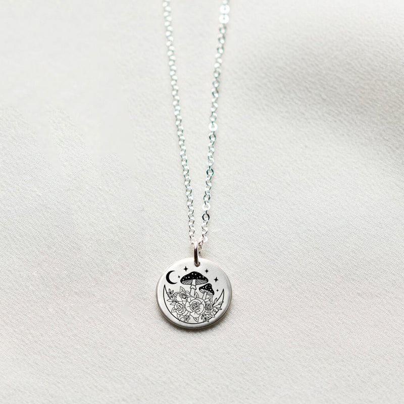Sterling Silver Mushroom Pendant Necklace
