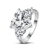 Sterling Silver 6 Carats Heart Cut White 5A Cubic Zirconia Cz Engagement Ring