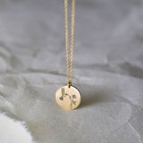 Sterling Silver Personalized Birth Flower Hummingbird Pendant Necklace