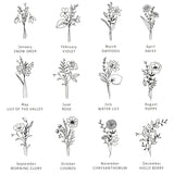 Sterling Silver Personalized Bouquet Birth Flower Nature Ring