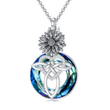 12 Birth Month Flower Cremation Jewelry for Ashes Celtic Knot Heart Ashes Memorial Keepsake Urn Necklace Circle Crystal