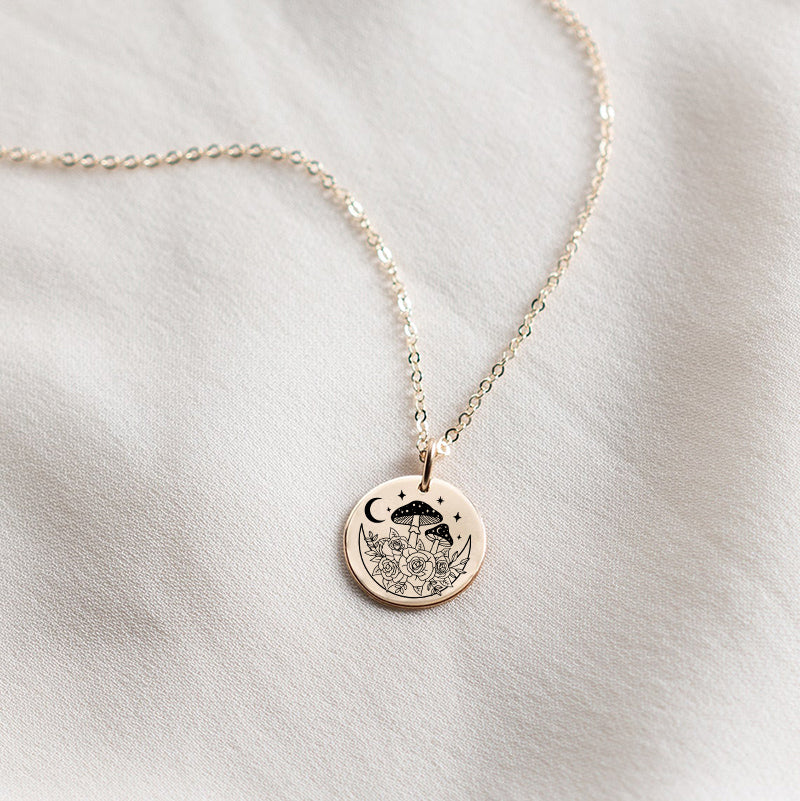 Sterling Silver Mushroom Pendant Necklace