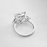 Sterling Silver 6 Carats Heart Cut White 5A Cubic Zirconia Cz Engagement Ring