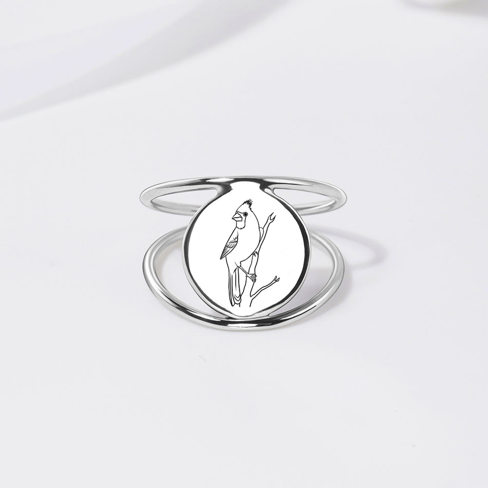 Sterling Silver Red Cardinal Bird Ring Gifts