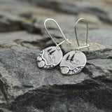 Sterling Silver Trail Mini Forest Pebble Wildflower Dangle Earrings
