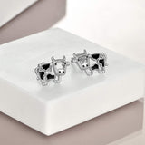 Sterling Silver Cow Stud Earrings