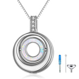 Sterling Silver Created Opal Urn Necklace for Ashes