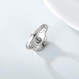 Sterling Silver Heart Crystal Angel Wing Urn Ring for Ashes