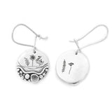 Sterling Silver Trail Mini Forest Pebble Wildflower Dangle Earrings