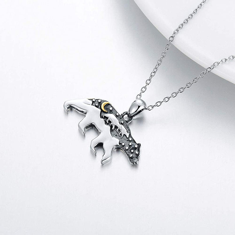 Sterling Silver Mama Bear Pendant Necklace
